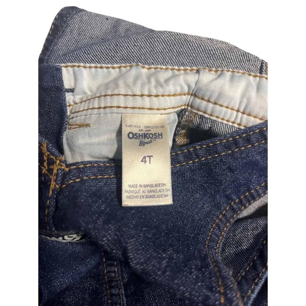 OshKosh Bgosh Toddler 4T Flannel Lined Denim Overalls Dark‎ Wash Buffalo Plaid